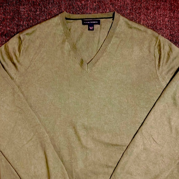 Silk & Cashmere Blend Banana Republic Classic V-Neck Green Sweater sz XL - Picture 2 of 7